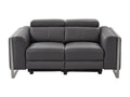 Canapé 2 places Meublori électrique en cuir gris anthracite Meublori