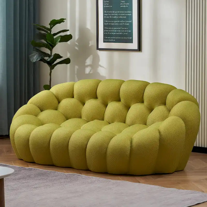 Divano relax curvo a bolle per 2 persone, a forma di nido d'ape, con tessuto 3D, per soggiorno, salotto o appartamento