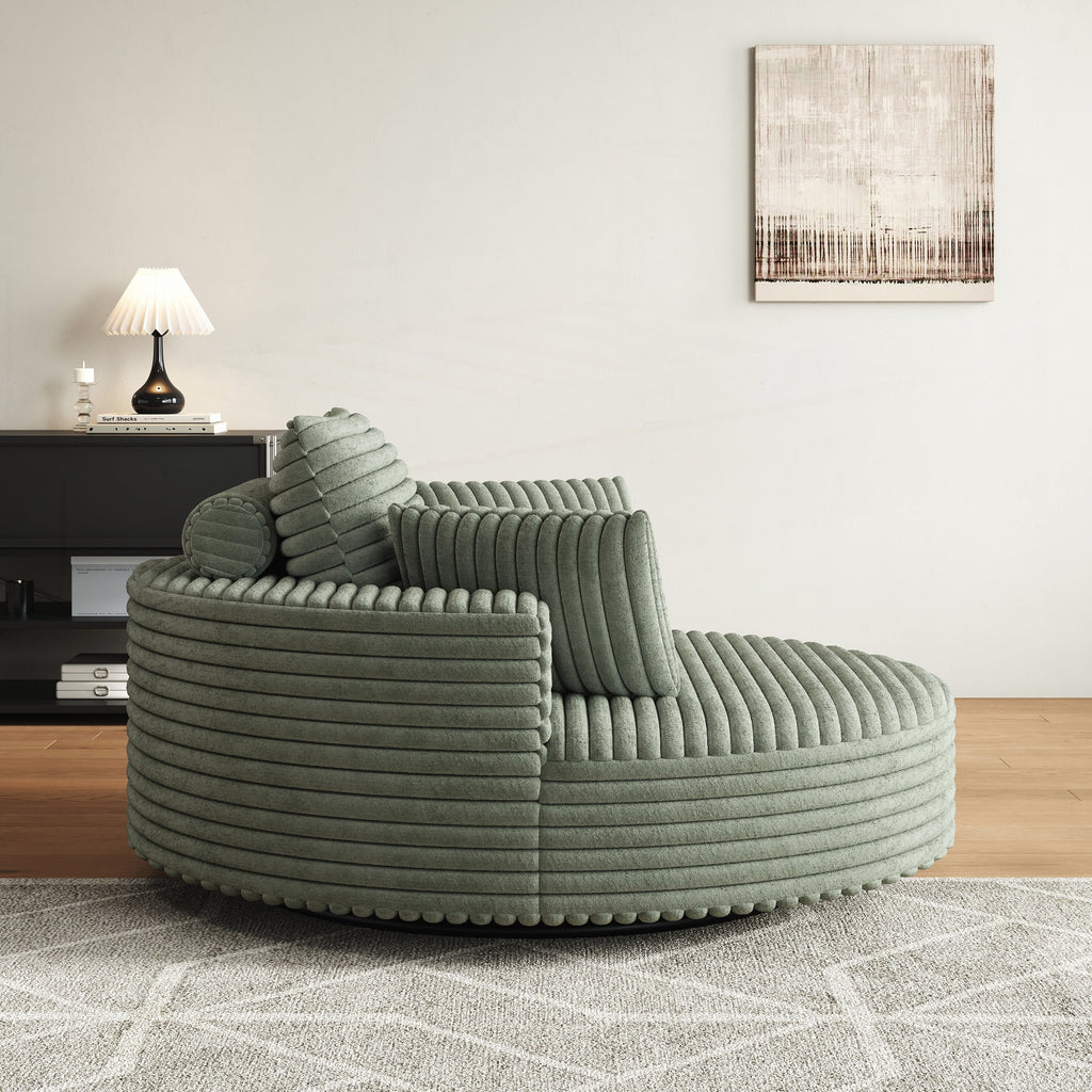 Einzelner Drehstuhl aus Cord-Chenille-Schaumstoff