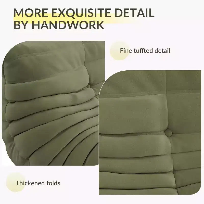Divano oversize a sacco Fireside con pouf, poltrona a due posti in finta pelle scamosciata adatta agli animali domestici per soggiorno o ufficio, senza montaggio