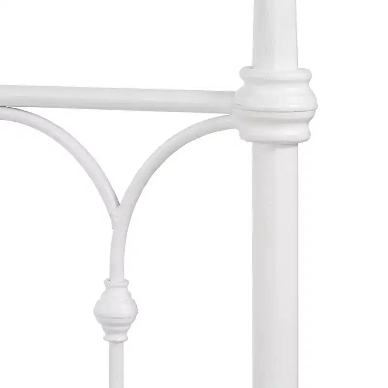 Caledonia metalen queensize bed met gegoten knoopdetails - antiekwit - iNSPIRE Q