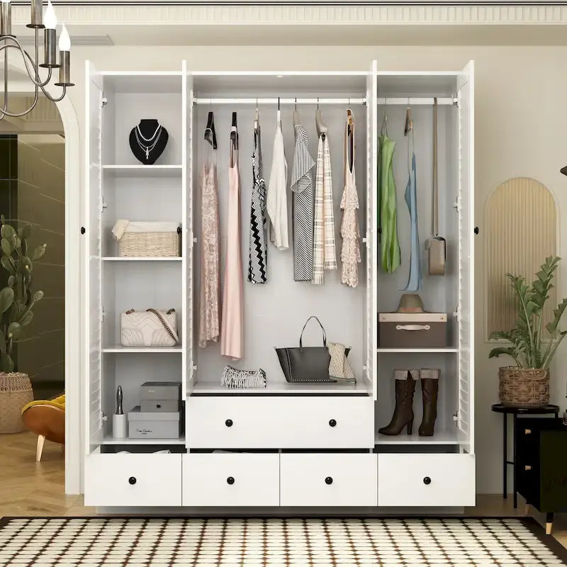 Armadio guardaroba indipendente grande 59W bianco