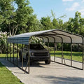 LinTimes Metall-Carport 12 x 24 Fuß mit verzinktem Stahldach, pulverbeschichtetem Rahmen und wasserabweisendem Unterstand für Fahrzeuge, Schutz im Außenbereich