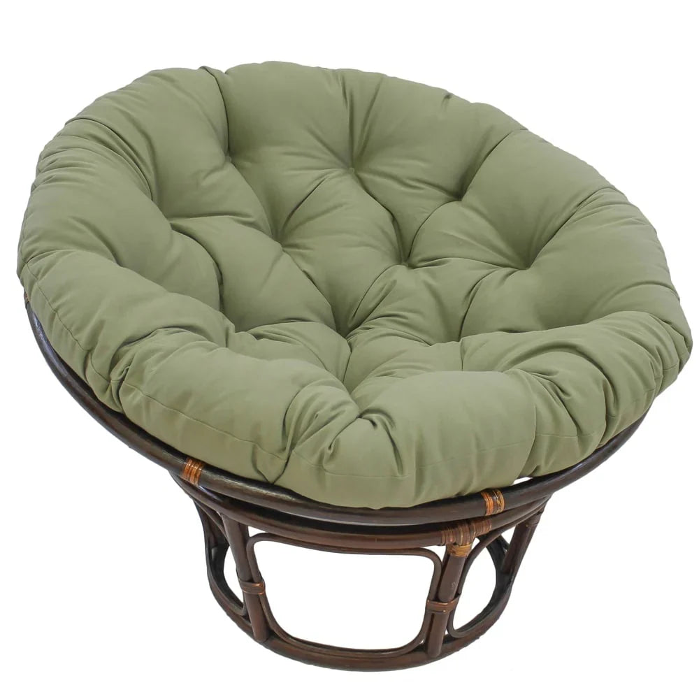 Sillón Papasan de ratán Bali de 42 pulgadas con cojín de sarga