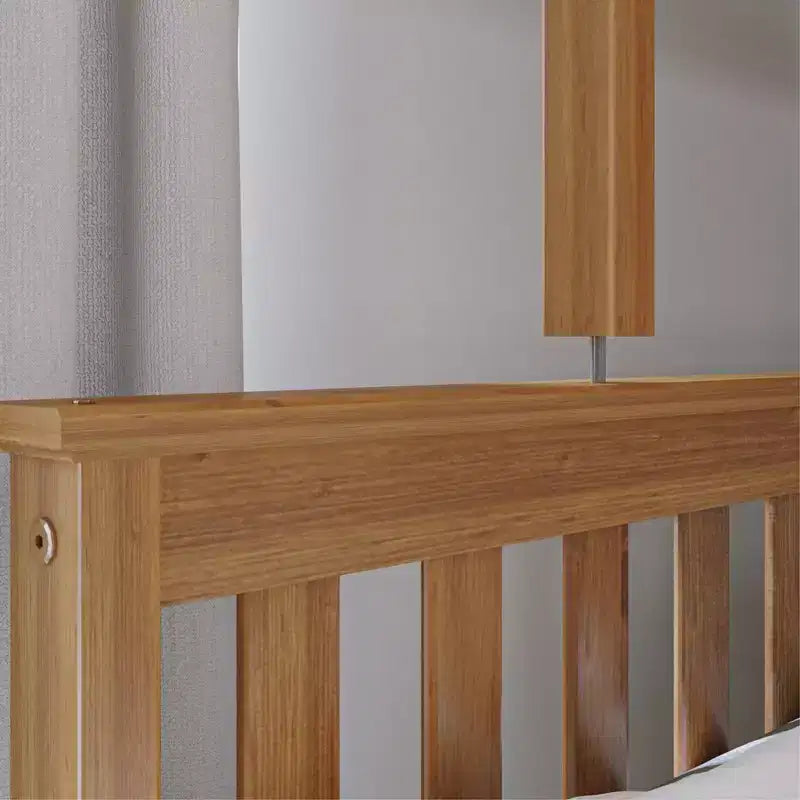 Letto a castello Max & Lily in legno massello, singolo sopra matrimoniale con letto estraibile contenitore e scaletta per bambini