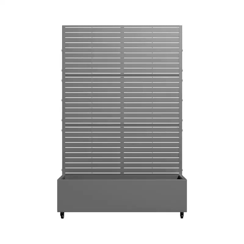 MAYEERTY plantenbak met trellis, ijzergrijs, lamellen, klassieke stijl, 72x35x16 inch, set van 3