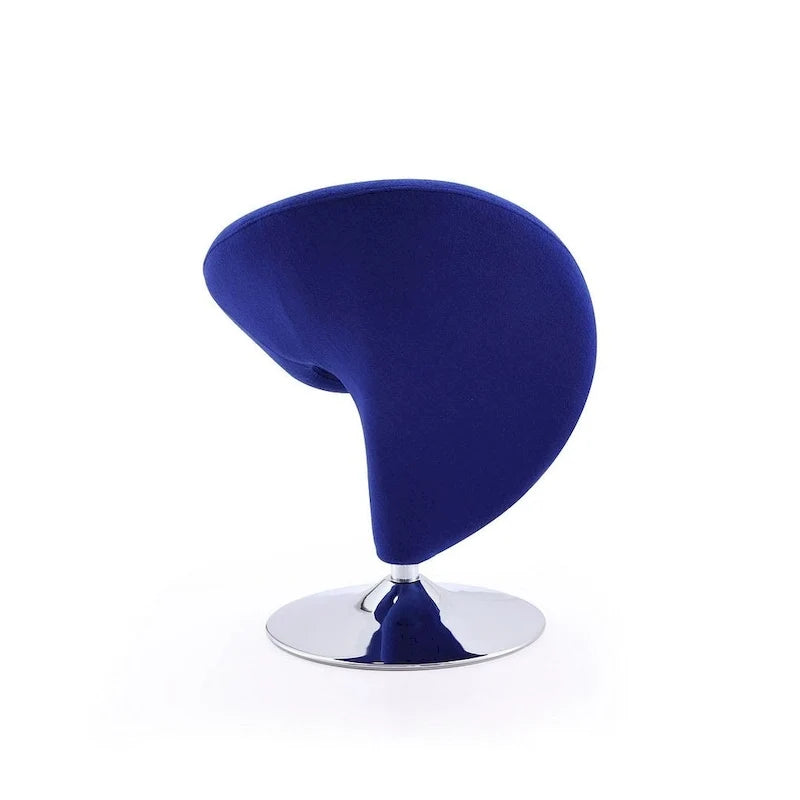 Poltrona girevole d'accento Manhattan Comfort Curl in misto lana e cromo (set da 2)