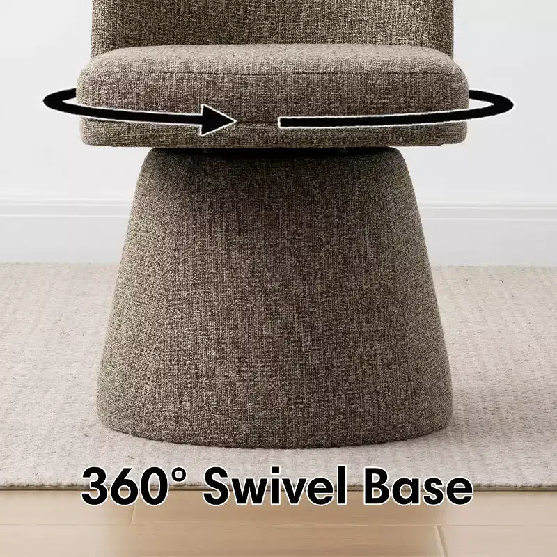 Set van 6 moderne 360° draaibare eetkamerstoelen zonder armleuningen, met voetstukachtige basis, elegante accentstoelen voor keuken, eetkamer of kantoor -Panipeachy