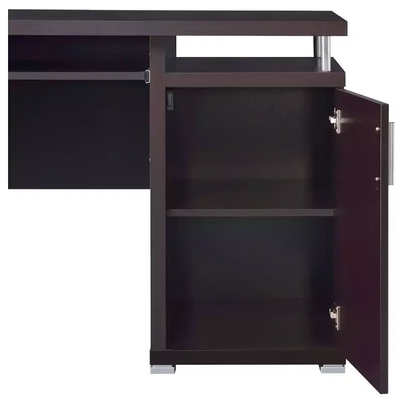 TUYOHW 55 Holzschreibtisch, Computer-Schreibtisch fürs Büro mit 2 Schubladen, 1 Schrank, 1 offenem Fach, 1 Tür, Arbeitstisch fürs Homeoffice, Arbeitszimmer und kleine Räume