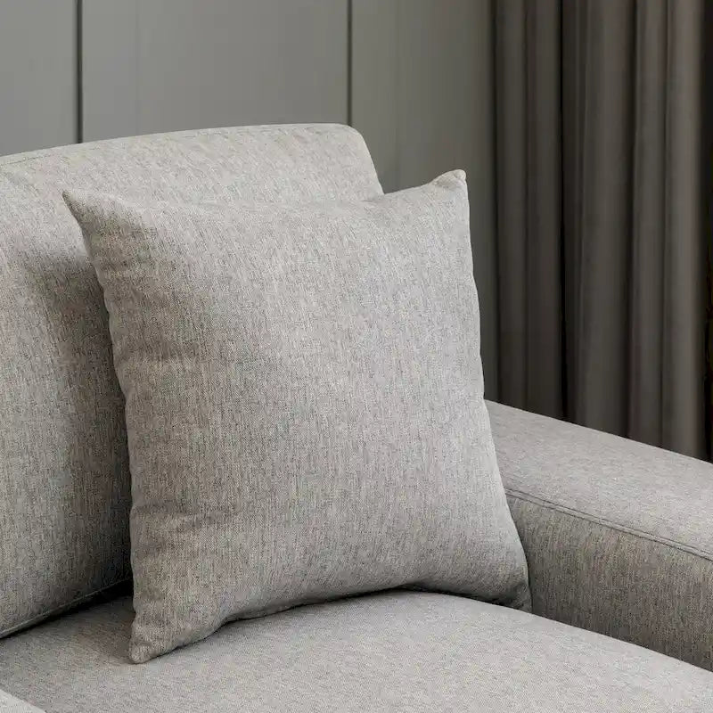 Modern Mid-Century Oversized Chaise Sleeper Sofa with Pillow
