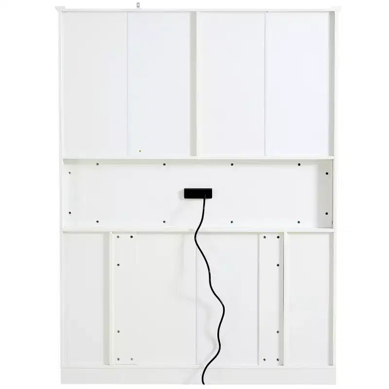 Despensa de cocina independiente Whisen de 71'' de altura, armario grande de almacenamiento para comedor con aparador, 4 puertas plegables, estantes y botelleros
