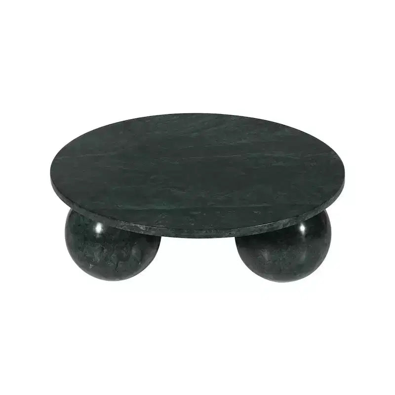 Mesa de centro redonda de mármol con patas esféricas, multicolor, para 4 personas
