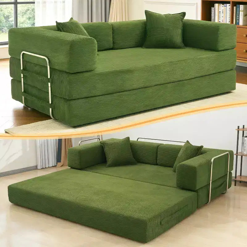 Dyonery 78 klappbares Schlafsofa, Cordbezug, Schlafcouch in King-Size-Größe für den Boden, 4-in-1-DIY-Kombination, modulares Sofa zum Ausklappen, bequem
