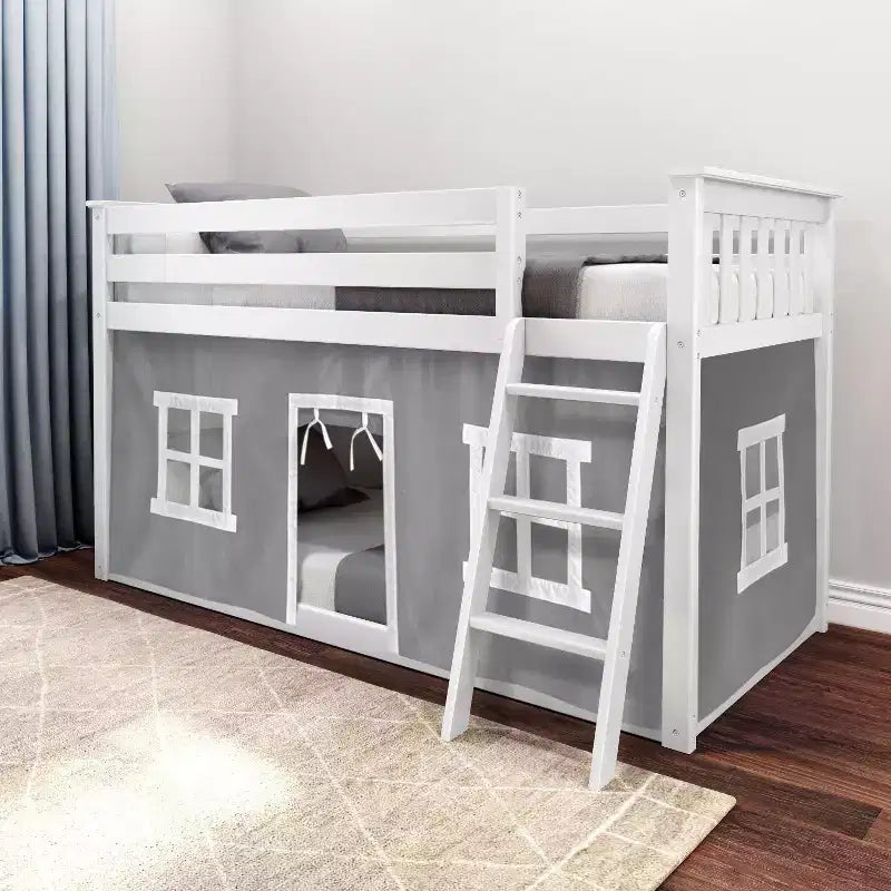 Max & Lily Twin over Twin Low Bunk with Curtains