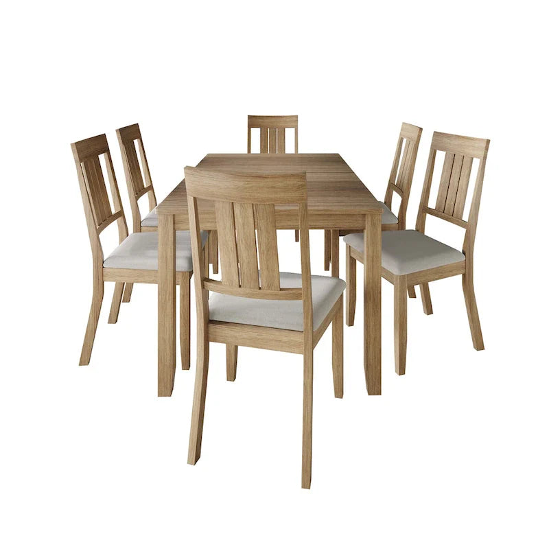 Set da pranzo in legno classico CraftPorch da 7 pezzi
