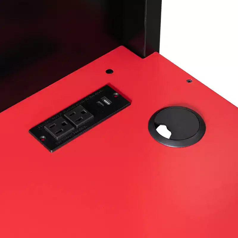 Luxystar großes Gaming-Hochbett mit Schreibtisch, Stauraumregalen und Beleuchtung