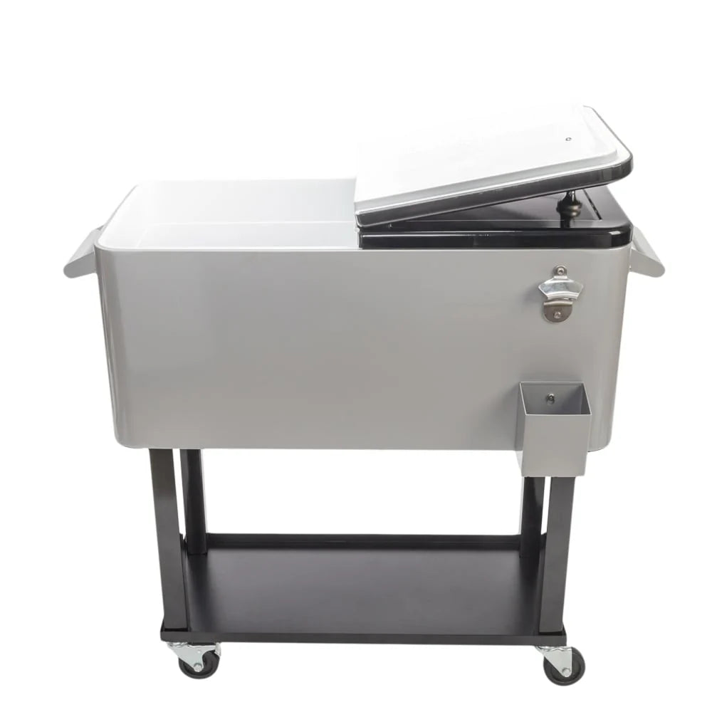 80 QT koelbox van ijzer met poedercoating en plank