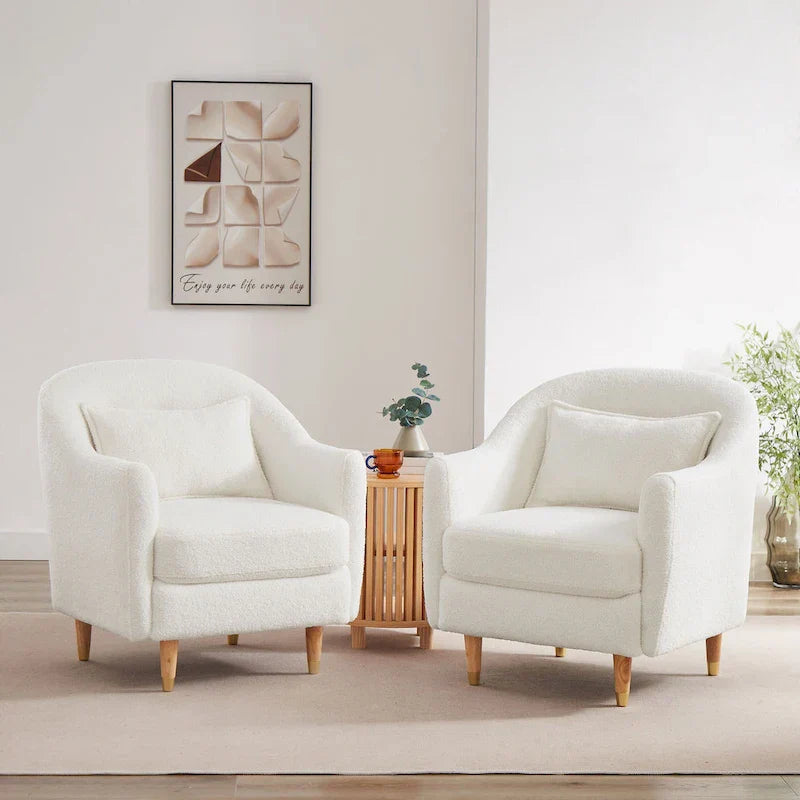 28,34 Zoll, 2er-Set Akzent-Sessel, Samt-Sessel im Fassondesign mit Beinen aus Massivholz