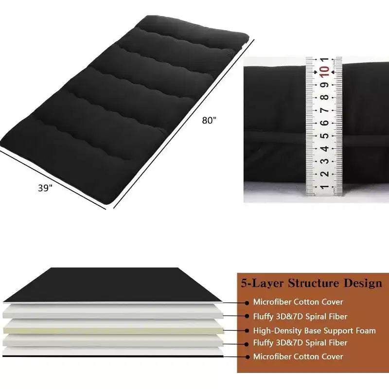 Colchón futón japonés, colchoneta plegable para dormir en el suelo, tatami para el hogar, colchón para camping