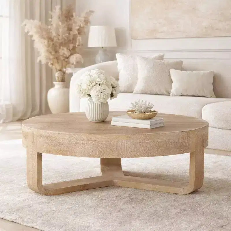 Royal Hampton 32 inç yuvarlak üst tablalı, açık kızak tabanlı sehpa