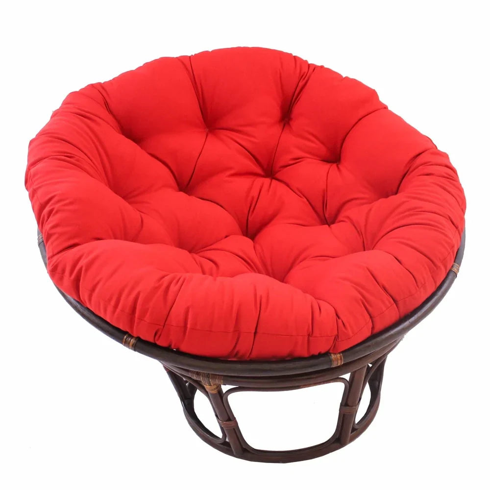 Sillón Papasan de ratán Bali de 42 pulgadas con cojín de sarga