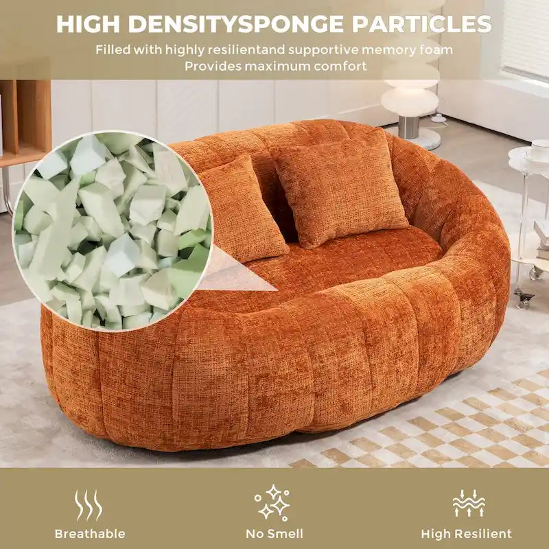 GDFStudio - Laurel chenille 2-zits luie bank met schuim met hoge dichtheid en extra veel comfort