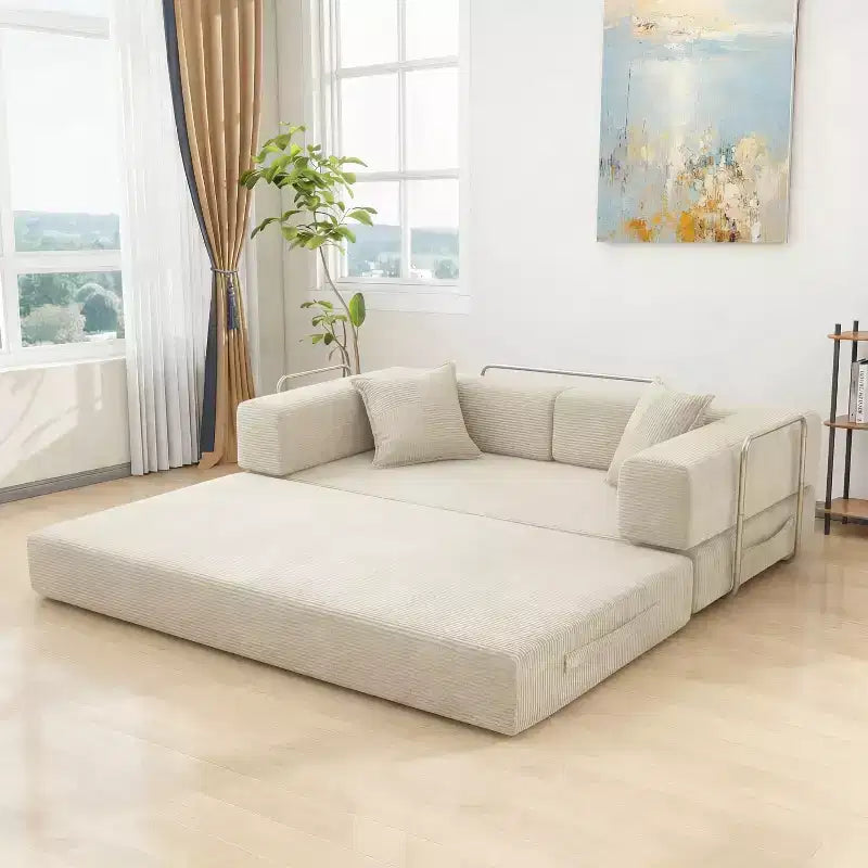 Dyonery 78 klappbares Schlafsofa, Cordbezug, Schlafcouch in King-Size-Größe für den Boden, 4-in-1-DIY-Kombination, modulares Sofa zum Ausklappen, bequem