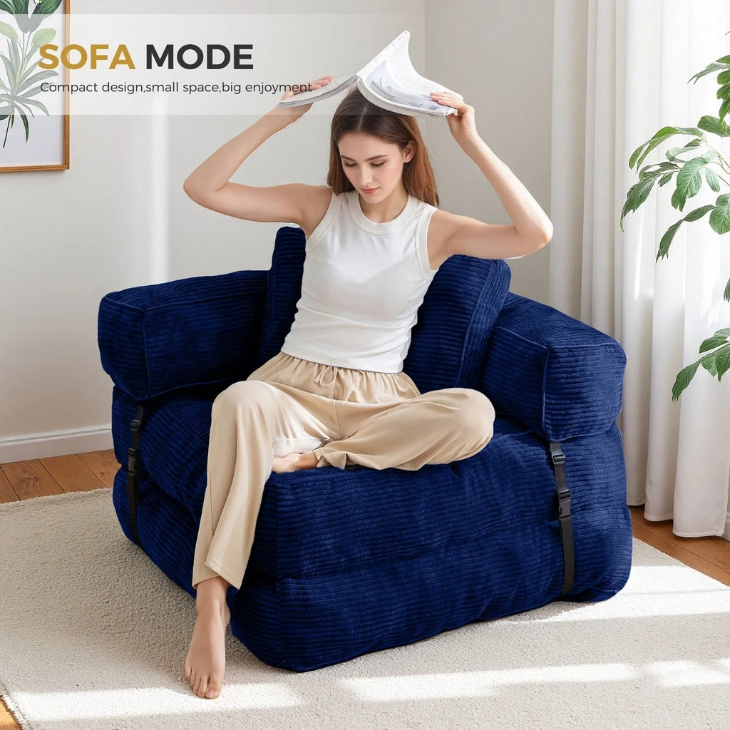 Foldable Sofa Bed,L-Shaped Floor Sofa Couch