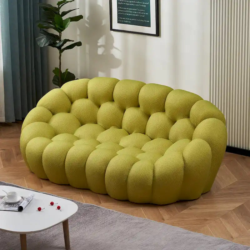 Divano relax curvo a bolle per 2 persone, a forma di nido d'ape, con tessuto 3D, per soggiorno, salotto o appartamento