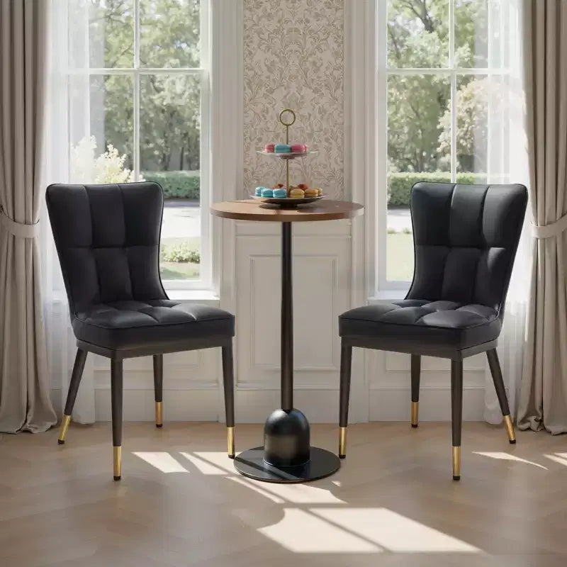 Bekrvio Dining Room Chairs Set of 6, Modern Upholstered Faux Leather Seat with High Back, Metal Legs, Armless Kitchen Chairs for Living Dinning Room