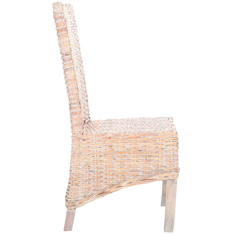 Set di 2 sedie da pranzo in vimini naturale, 19 L x 22 P x 41 H, stile boho costiero