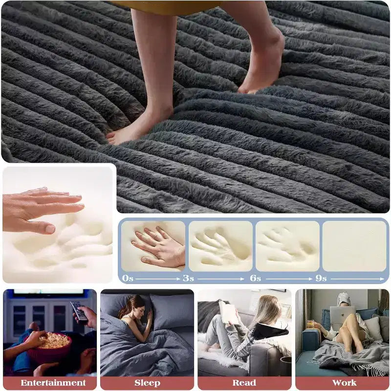 AMERLIFE 93 dubbele chaise longue voor twee personen, diepe Cloud-bank met lendekussens en brede armleuningen, eenvoudige montage, imitatiebont