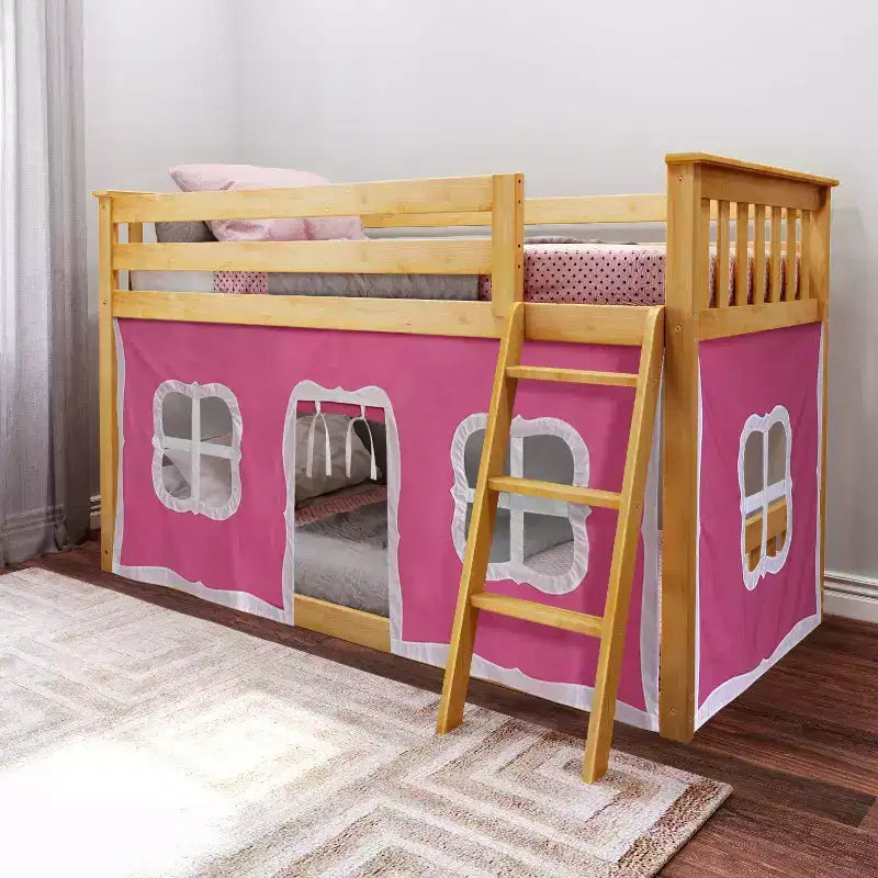 Max & Lily Twin over Twin Low Bunk with Curtains