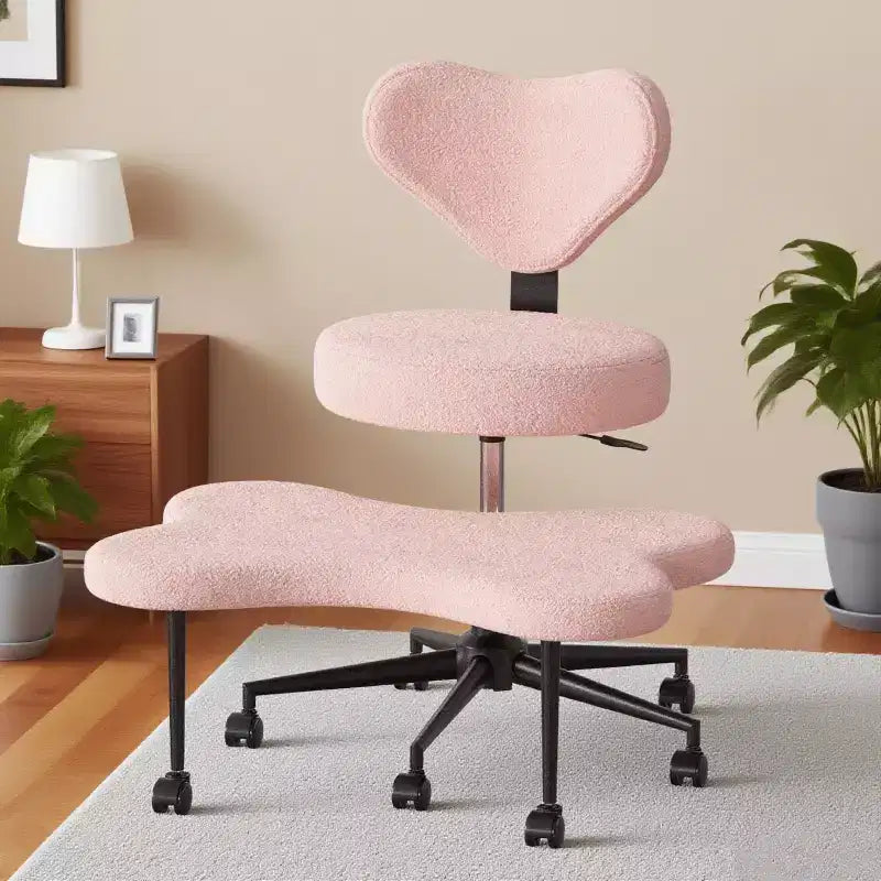 Sedia da ufficio ergonomica Pinmoco Criss Cross, sedia da meditazione regolabile in altezza, girevole a 360°, supporto lombare, sedia da lavoro e da ufficio, sedia per ADHD