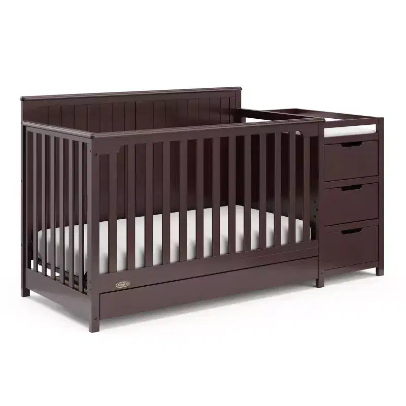5-in-1 Convertible Crib and Changer with Drawer