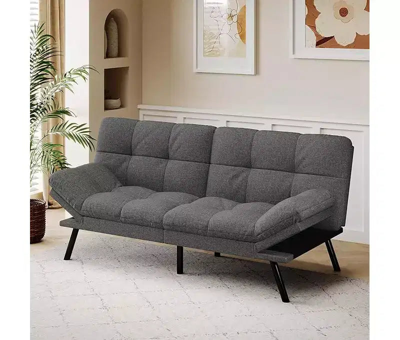 Verstellbares Futon-Schlafsofa mit abnehmbaren Armlehnen
