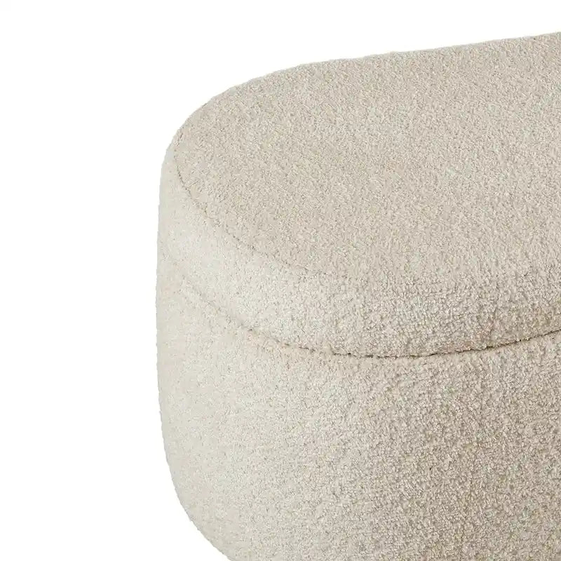 INK+IVY Bailey Sitzbank mit taupefarbenem Bouclé-Bezug und aufklappbarer Sitzfläche