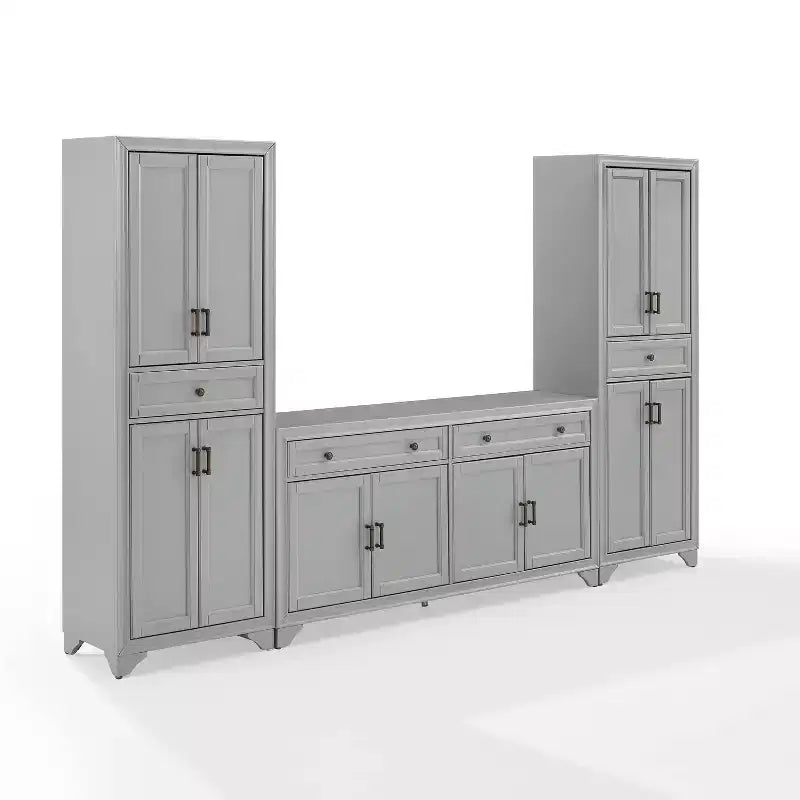 Ensemble 3 pièces Tara de buffet et meuble garde-manger finition vieillie - Crosley
