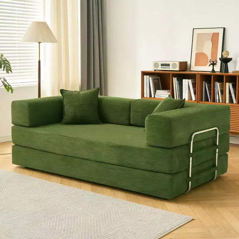 Dyonery 78 klappbares Schlafsofa, Cordbezug, Schlafcouch in King-Size-Größe für den Boden, 4-in-1-DIY-Kombination, modulares Sofa zum Ausklappen, bequem
