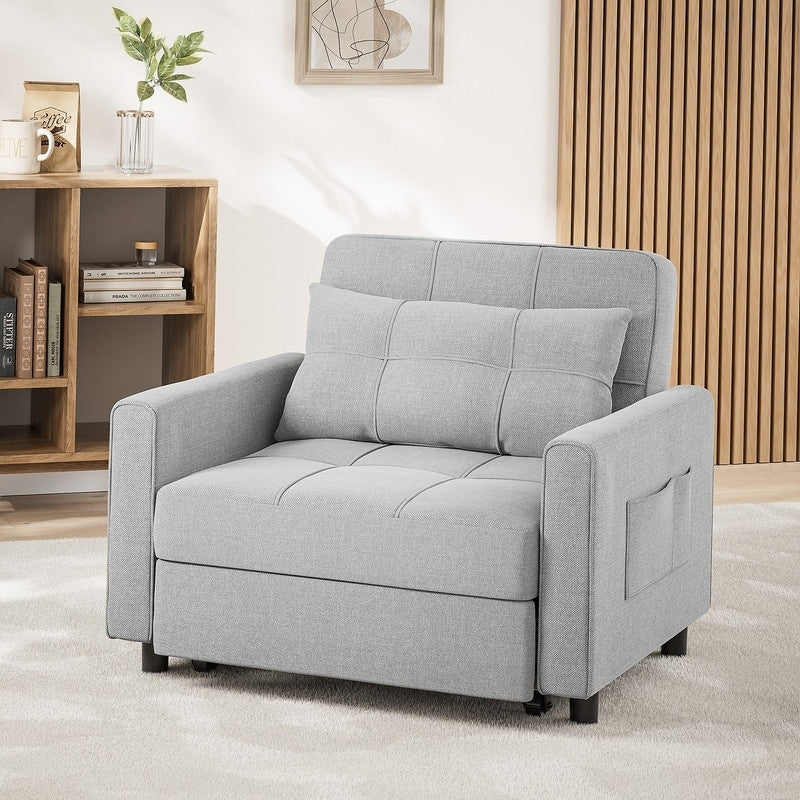 3-in-1-Schlafsofa mit verstellbarer Rückenlehne, ausziehbarer Sessel, umwandelbares Klappbett fürs Wohnzimmer