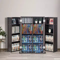 Media Storage Cabinet with Doors and Shelves, CD Storage Holds up to 576 CDs, Adjustable DVD Shelf, Brown