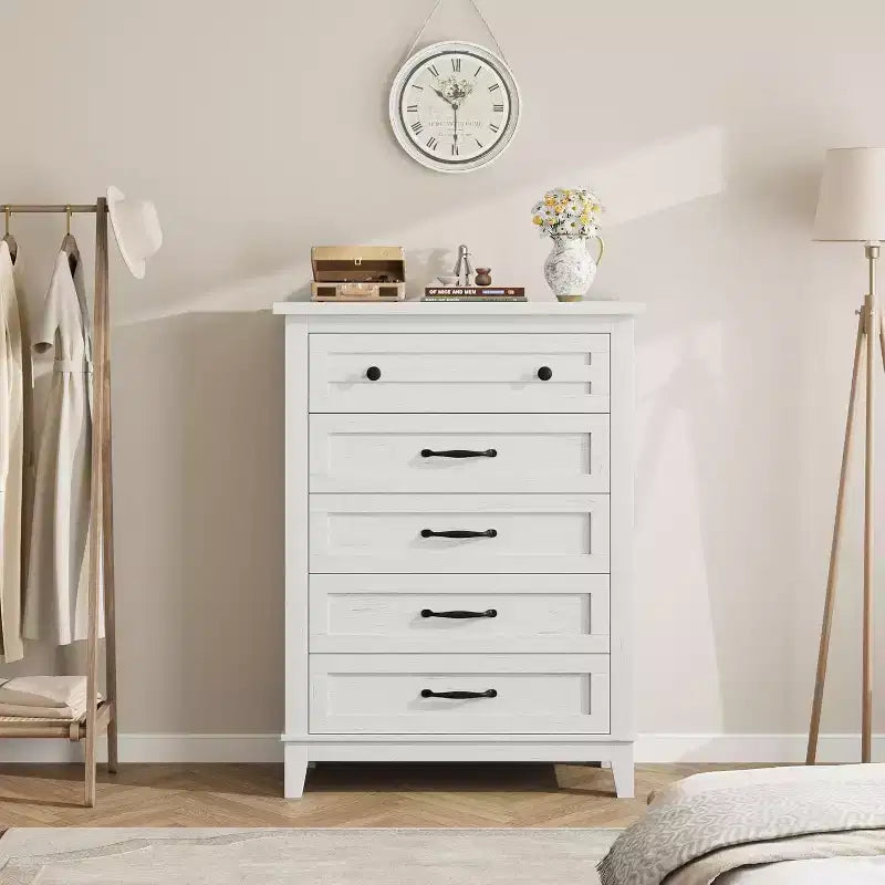 41.3 Tall Vertical Dresser - 5-Drawer Freestanding Storage Chest for Bedroom & Living Room