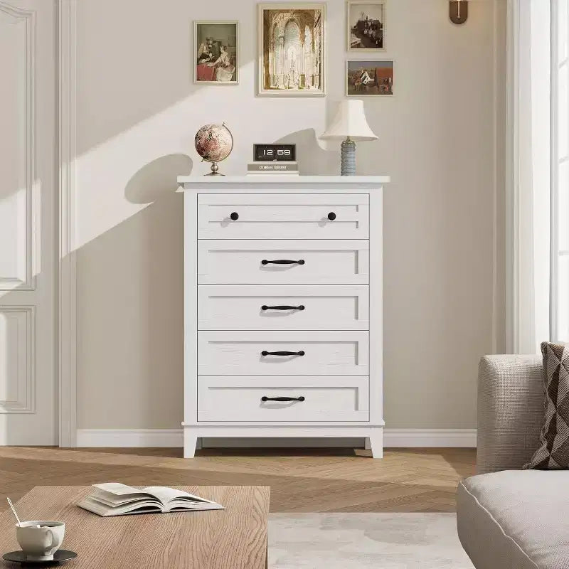 41.3 Tall Vertical Dresser - 5-Drawer Freestanding Storage Chest for Bedroom & Living Room
