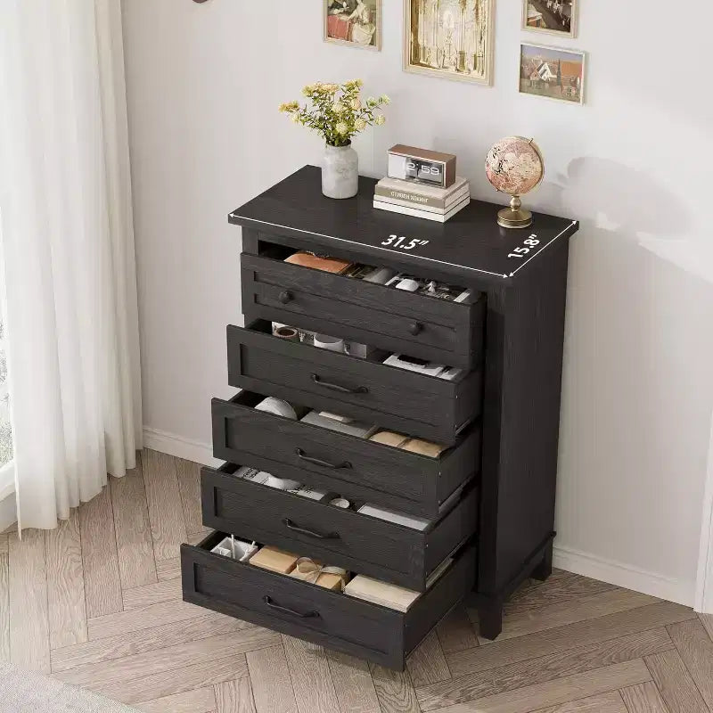 41.3 Tall Vertical Dresser - 5-Drawer Freestanding Storage Chest for Bedroom & Living Room