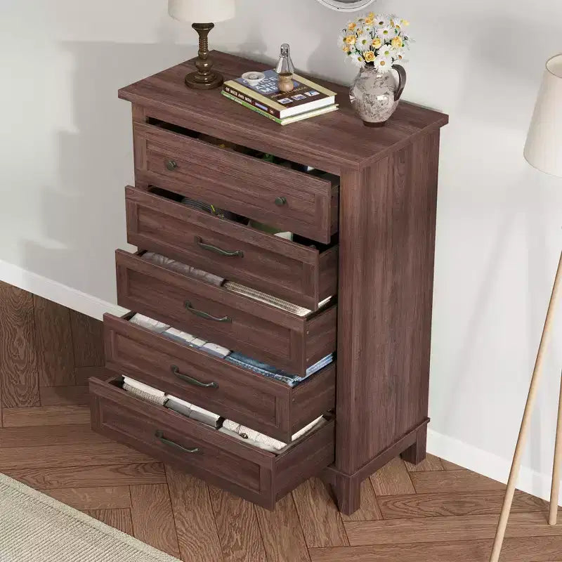 41.3 Tall Vertical Dresser - 5-Drawer Freestanding Storage Chest for Bedroom & Living Room