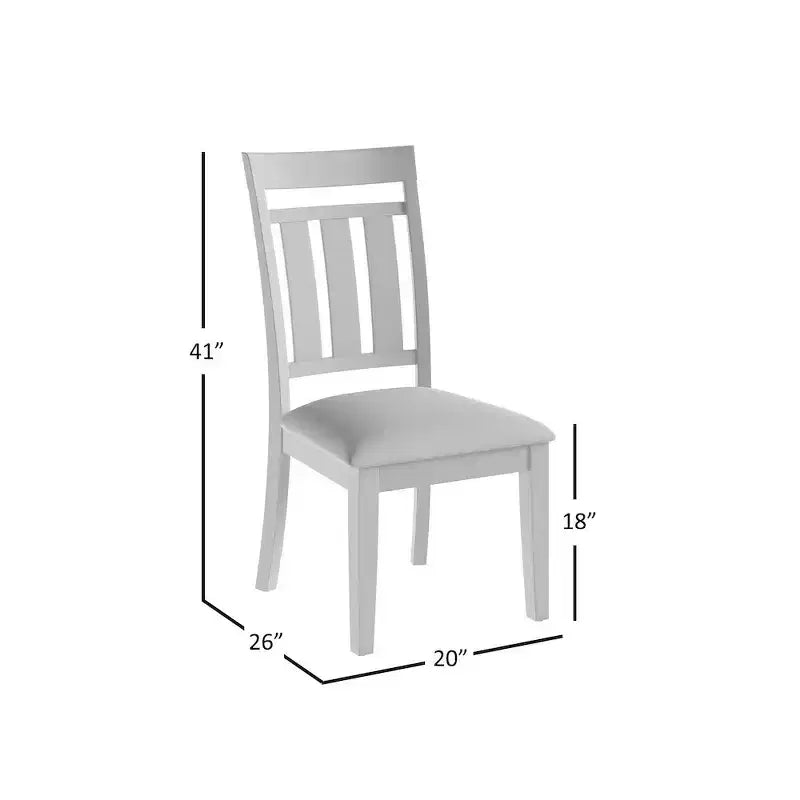 Distressed Rustic Solid Acacia Upholstered Slat-back Dining Chair (Set of 2)