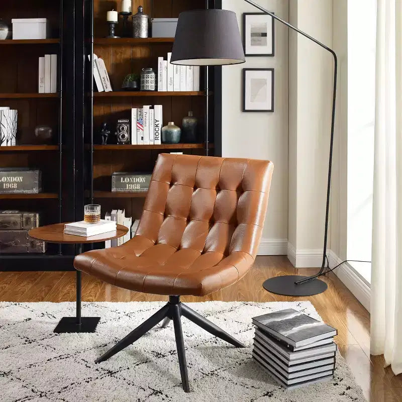 Armless Swivel Home Office Chair