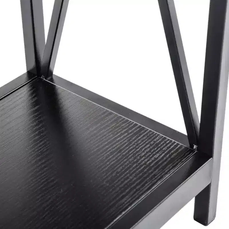 Slim Profile Console Table with X-Frame and Lower Shelf