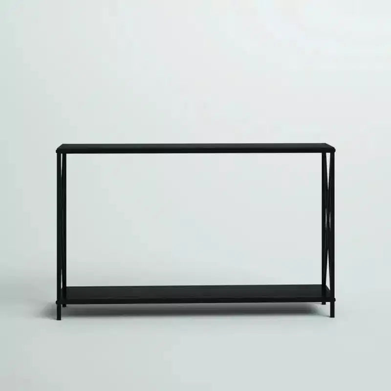 Slim Profile Console Table with X-Frame and Lower Shelf