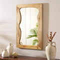 Melody Wall Mirror 24 x 36, Natural Mango Wood Frame, Handcrafted Decorative Mirror